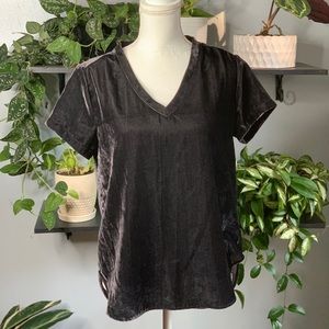 Anthropologie Cloth and Stone black velvet v neck